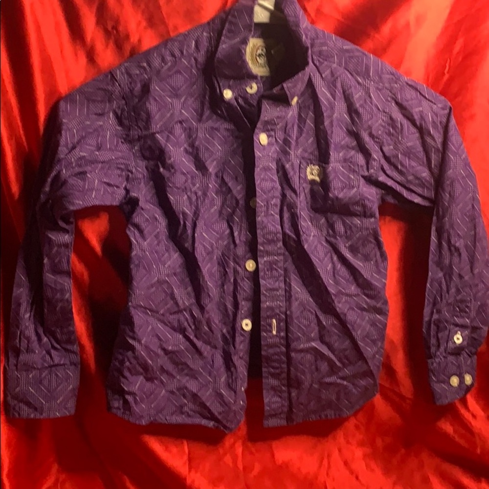 Kids cinch button up western shirt